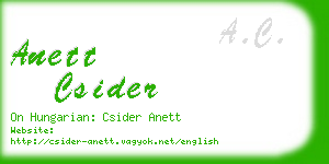 anett csider business card